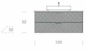 Lame 04 1200 Vanity unit with countertop basin dimensions