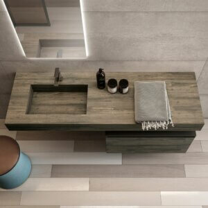 Extreme 08- 1600 Vanity & intergated basin overhead view