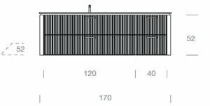 Lame 07 - 1700 Vanity & Integrated basin dimentions