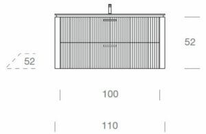 Lame 08 - 1100 Vanity and integrated basin dimentions