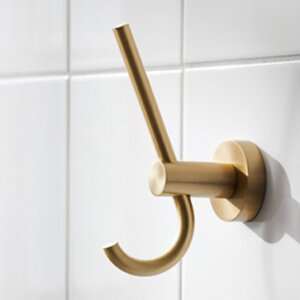 Miller Bond Polished Brass Double Robe hook